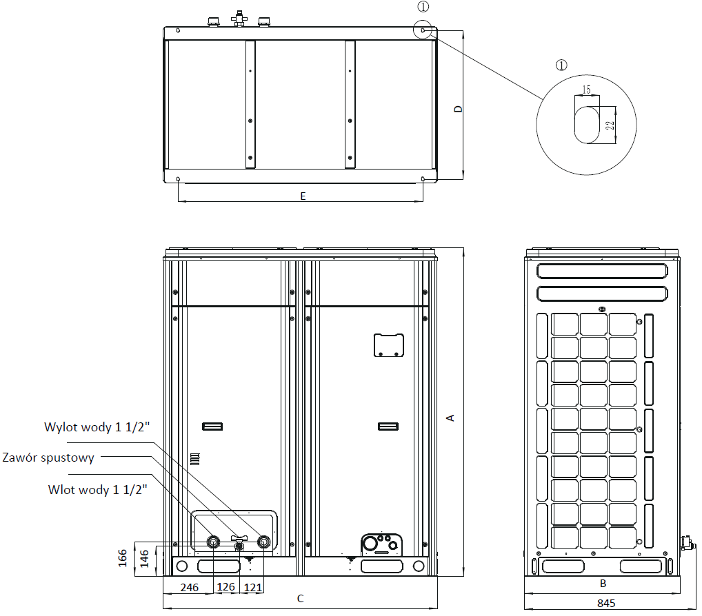 Wymiary - Komercyjne MODULAR R410