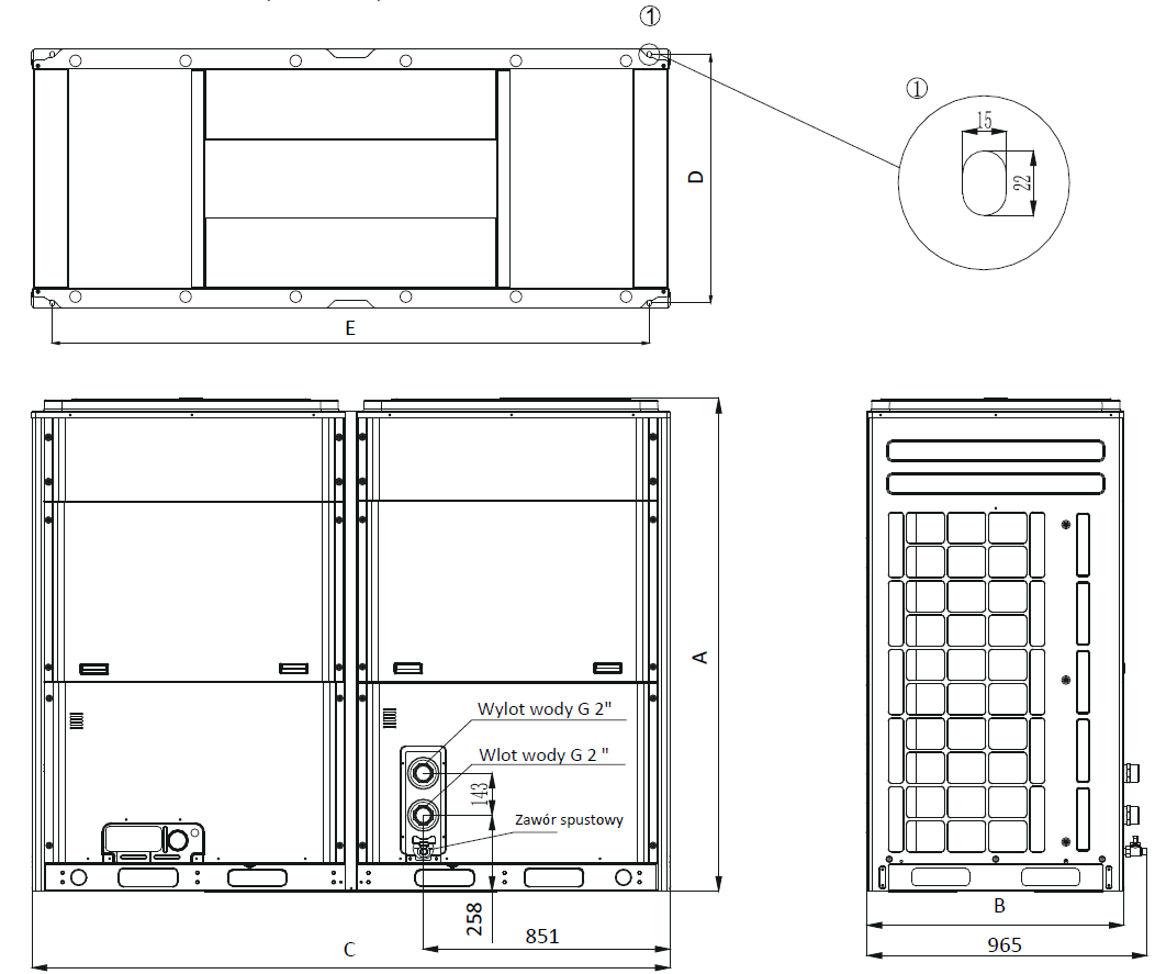 Wymiary - Komercyjne MODULAR R410