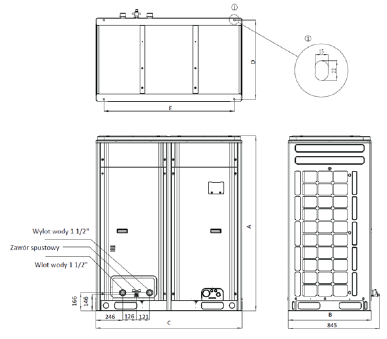 Wymiary - Komercyjne MODULAR R32